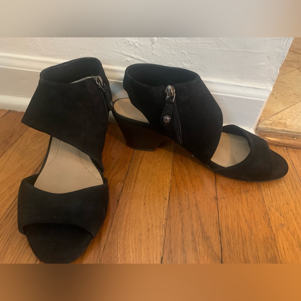 Nurture black suede heeled sandals